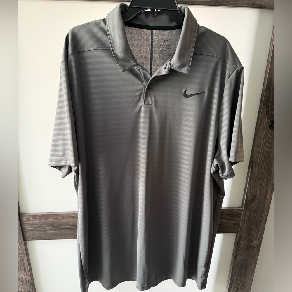 Nike Men's Charcoal Gray Dri-FIT Polo